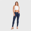 N.O.W® Denim - High Waisted - Petite Length - Dark Blue + Blue Stitching