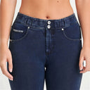 N.O.W® Denim - High Waisted - Petite Length - Dark Blue + Blue Stitching