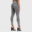 N.O.W® Denim - High Waisted - Petite Length - Grey + Yellow Stitching