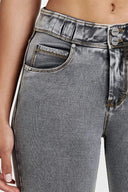 N.O.W® Denim - High Waisted - Petite Length - Grey + Yellow Stitching
