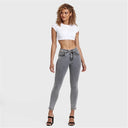 N.O.W® Denim - High Waisted - Petite Length - Grey + Yellow Stitching