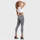 N.O.W® Denim - High Waisted - Petite Length - Grey + Yellow Stitching