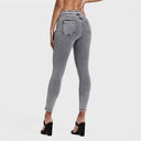 N.O.W® Denim - High Waisted - Petite Length - Grey + Yellow Stitching
