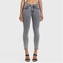 N.O.W® Denim - High Waisted - Petite Length - Grey + Yellow Stitching