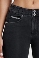 N.O.W® Denim - High Waisted - Kick Flare - Black + Black Stitching
