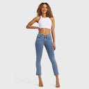 N.O.W® Denim - High Waisted - Kick Flare - Light Blue + Yellow Stitching