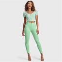 Pinstripe Crop - White + Green