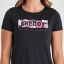 Sports T-Shirt - Black Flower Print Logo