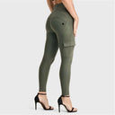 WRUP Cargo Fashion - High Waisted - Petite Length - Military Green