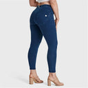 WRUP Curvy Denim - High Waisted - Petite Length - Blue + Blue Stitching