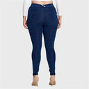 WRUP Curvy Denim - High Waisted - Full Length - Dark Blue + Blue Stitching