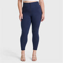 WRUP Curvy Fashion - Zip High Waisted - Petite Length - Navy Blue