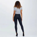 WRUP Denim - High Waisted - Petite Length - Black + Black Stitching