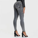 WRUP Denim - Mid Rise - Full Length - Grey + Yellow Stitching
