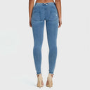 WRUP Denim - Mid Rise - Full Length - Light Blue + Blue Stitching