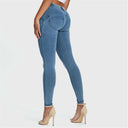 WRUP Denim - Mid Rise - Full Length - Light Blue + Blue Stitching