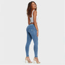 WRUP Denim - Mid Rise - Full Length - Light Blue + Blue Stitching
