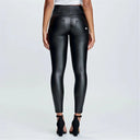 WRUP Faux Leather - High Waisted - Petite Length - Black