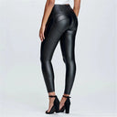WRUP Faux Leather - High Waisted - Petite Length - Black
