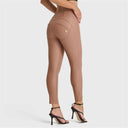 WRUP Faux Leather - High Waisted - Petite Length - Mocha