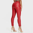 WRUP Faux Leather - Mid Rise - Petite Length - Red