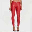 WRUP Faux Leather - Mid Rise - Full Length - Red