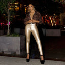 WRUP Faux Leather - Super High Waisted - Full Length - Gold