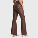 WRUP Faux Leather - Super High Waisted - Super Flare - Chocolate