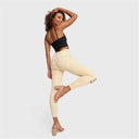 WRUP SNUG Distressed Jeans - High Waisted - Petite Length - Beige