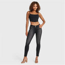 WRUP SNUG Jeans - Mid Rise - Full Length - Black + Black Stitching