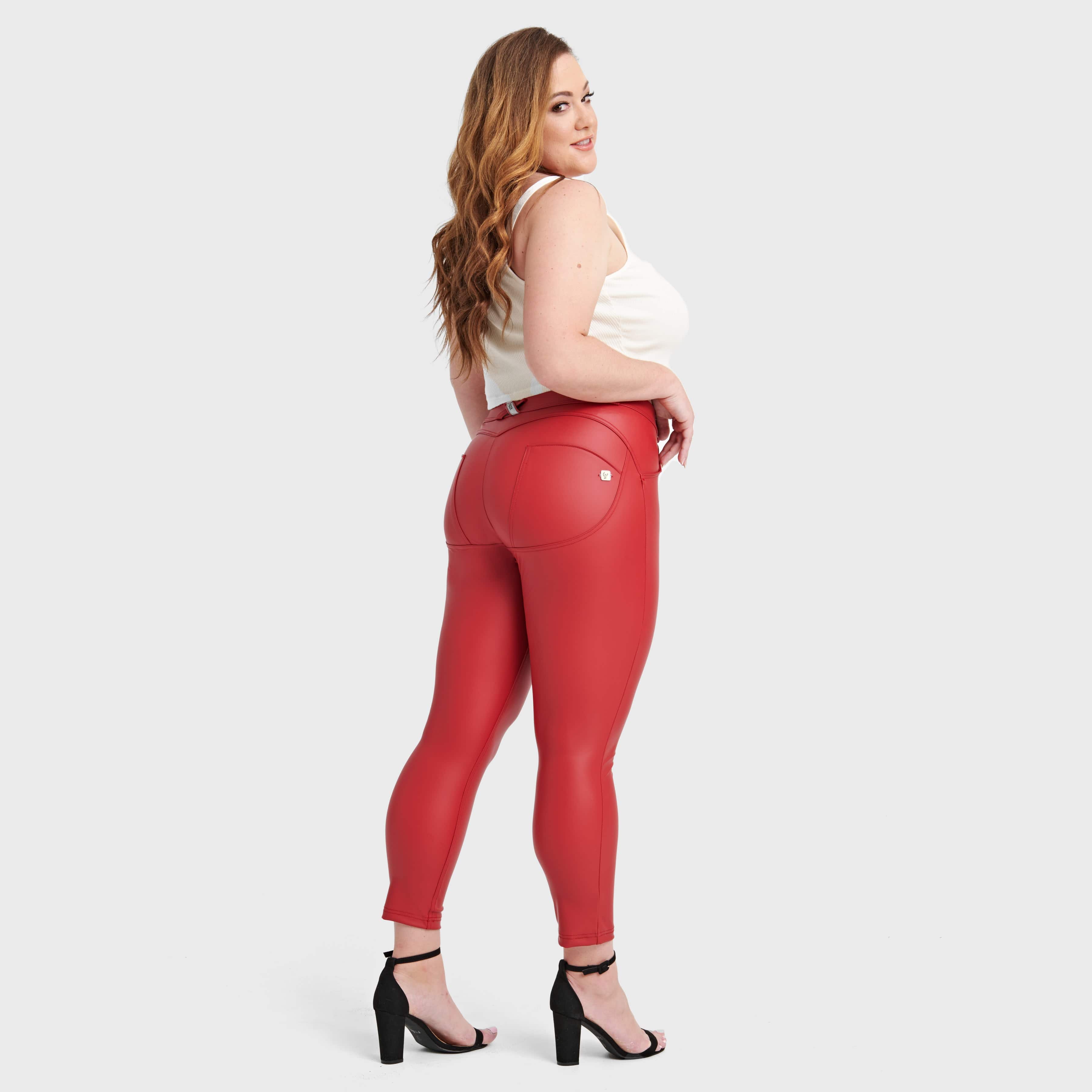 WR.UP® Curvy Faux Leather - High Waisted - Petite Length - Red 3