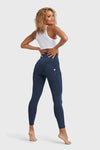 WR.UP® Denim With Front Pockets - Super High Waisted - Petite Length - Dark Blue + Blue Stitching 10