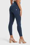 WR.UP® Denim With Front Pockets - Super High Waisted - Petite Length - Dark Blue + Blue Stitching 1