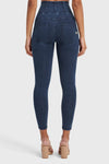 WR.UP® Denim With Front Pockets - Super High Waisted - Petite Length - Dark Blue + Blue Stitching 14