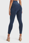 WR.UP® Denim With Front Pockets - Super High Waisted - Petite Length - Dark Blue + Blue Stitching 13