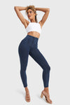 WR.UP® Denim With Front Pockets - Super High Waisted - Petite Length - Dark Blue + Blue Stitching 8