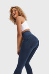WR.UP® Denim With Front Pockets - Super High Waisted - Petite Length - Dark Blue + Blue Stitching 5