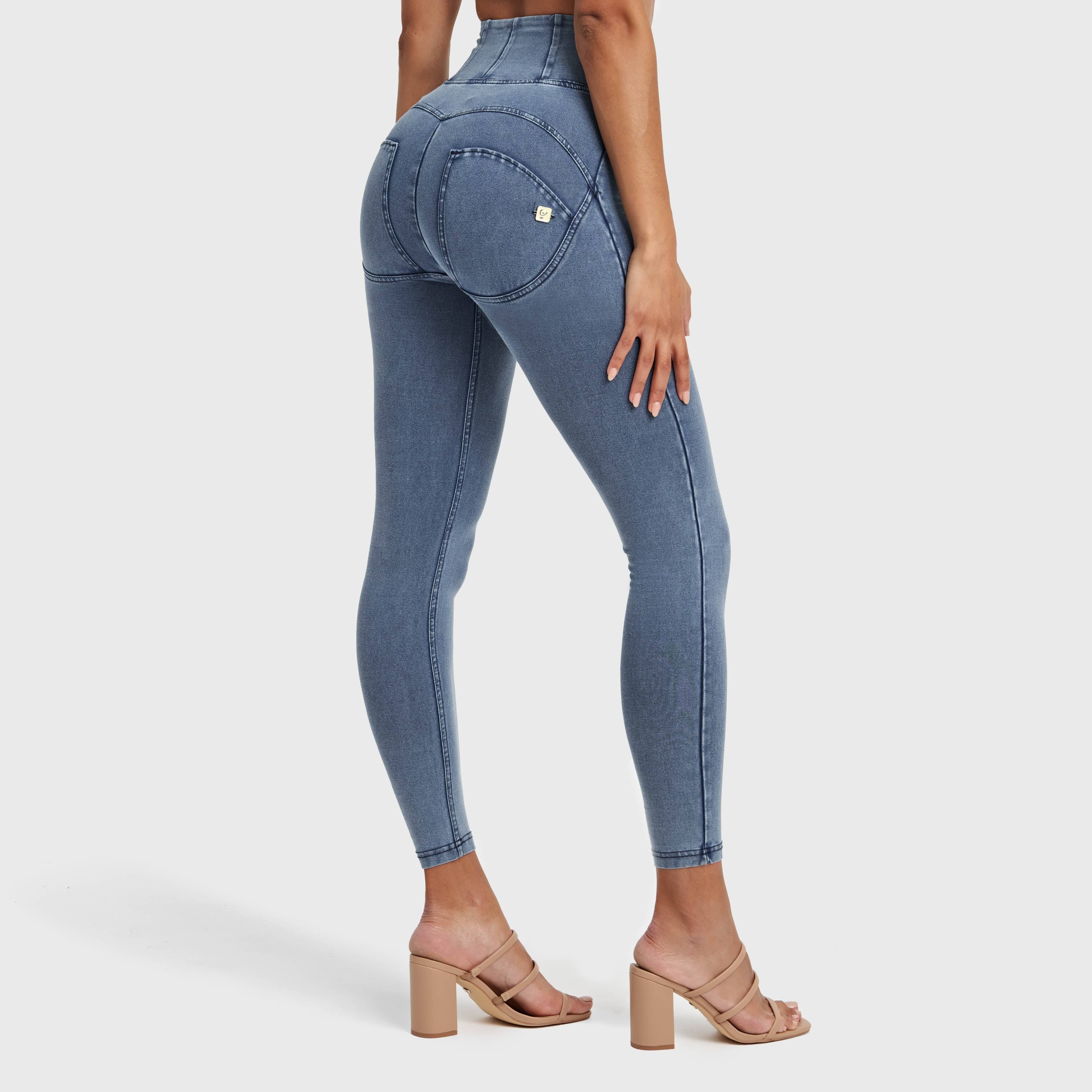 WR.UP® Denim With Front Pockets - Super High Waisted - Petite Length - Light Blue + Blue Stitching 2