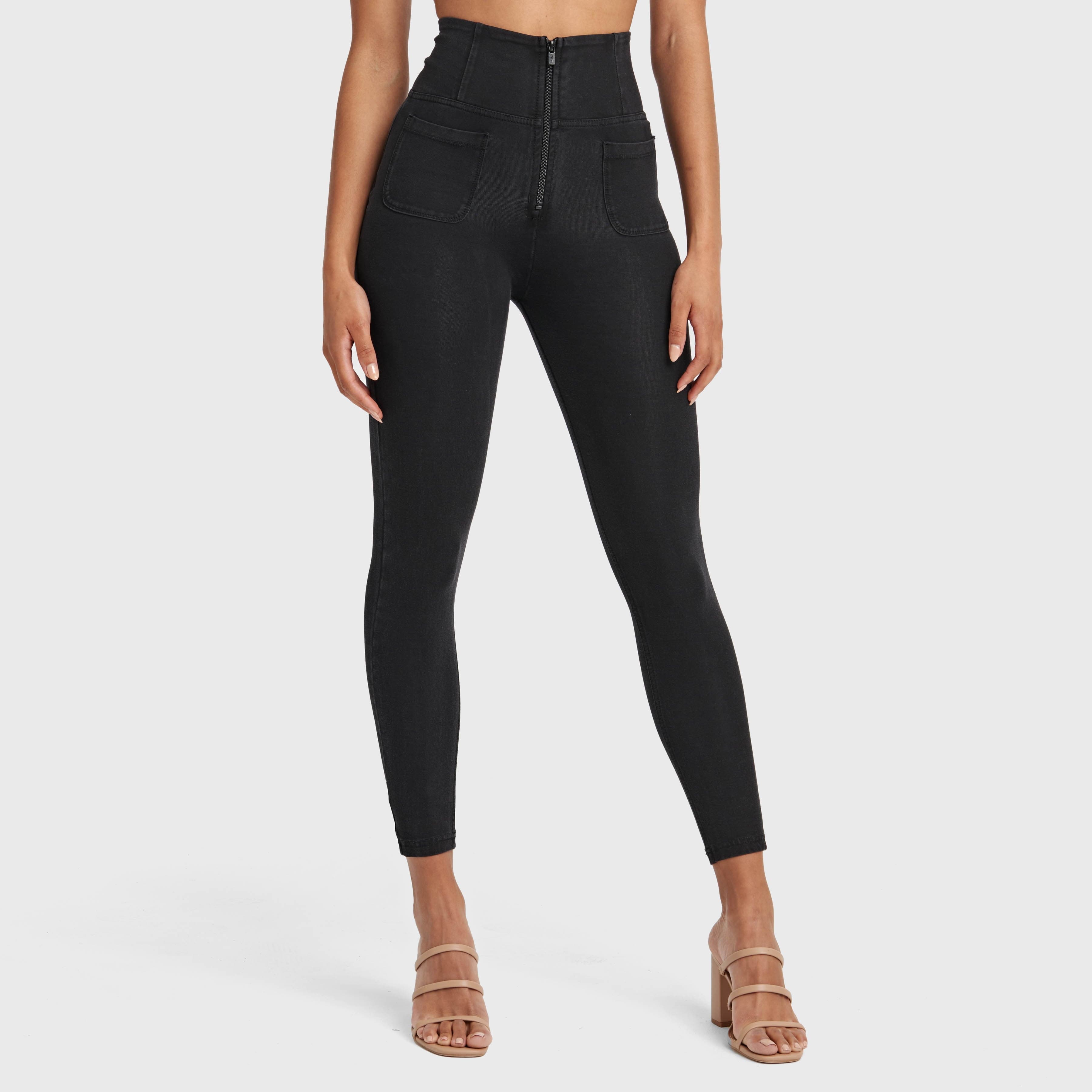 WR.UP® Denim With Front Pockets - Super High Waisted - Petite Length - Black + Black Stitching 1