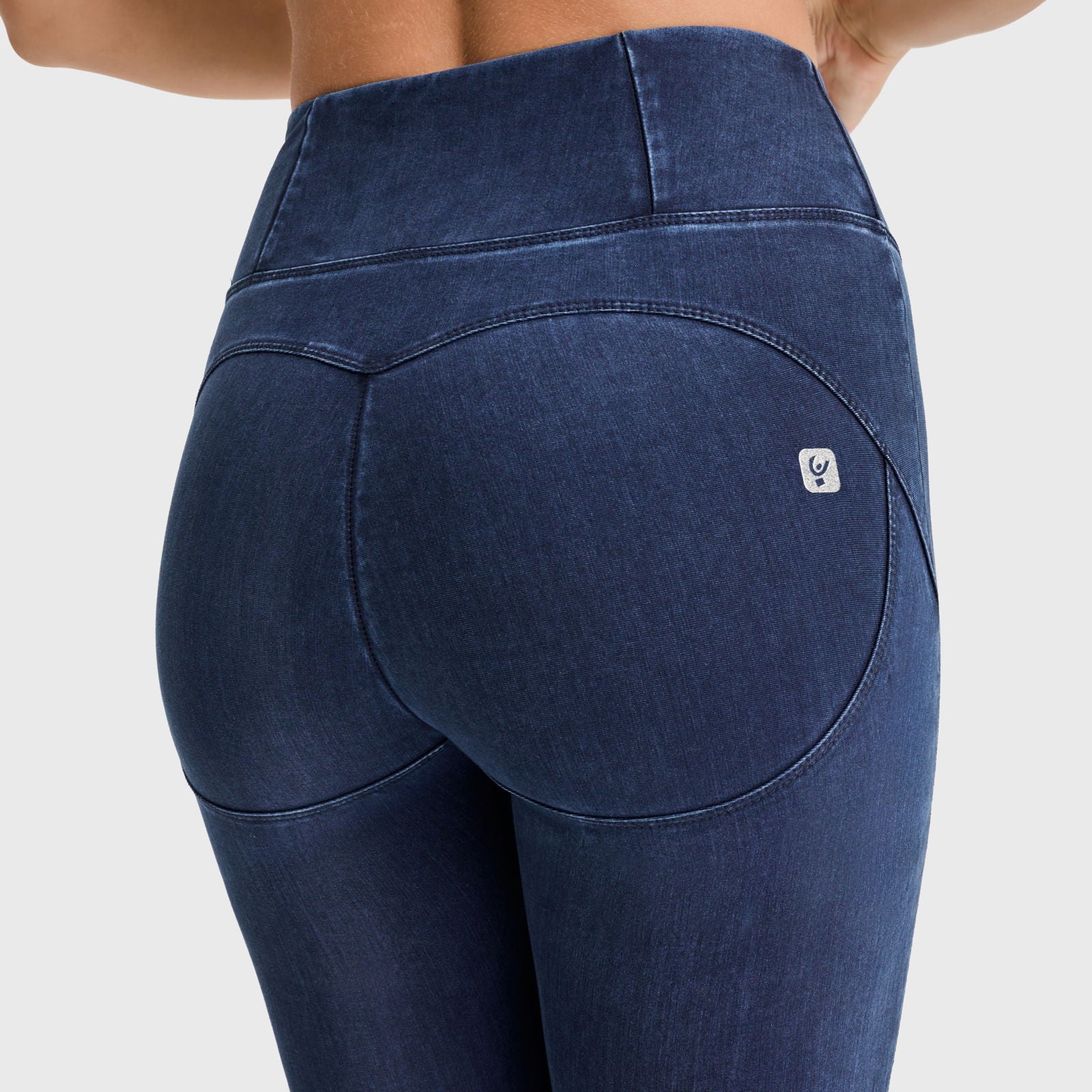 WR.UP® Core Denim - Super High Waisted - 7/8 Length - Dark Blue + Blue Stitching - Freddy USA