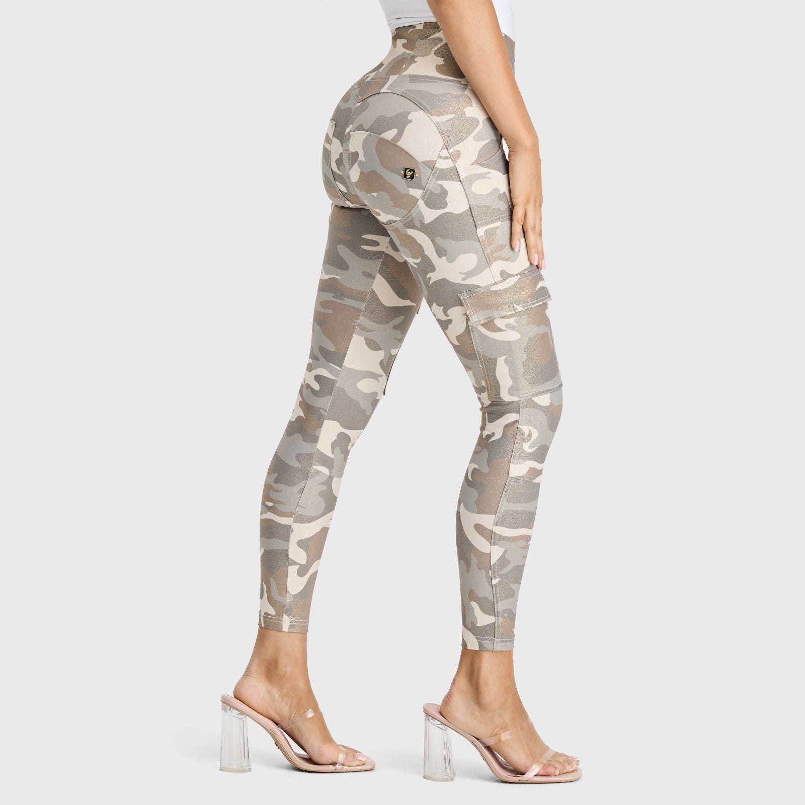 WR.UP® Cargo Fashion - High Waisted - 7/8 Length - Glitter Gold Camo 3