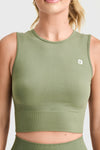 Seamless Cropped Singlet - Military Green 7