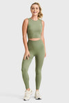 Seamless Cropped Singlet - Military Green 6