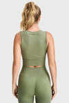 Seamless Cropped Singlet - Military Green 4