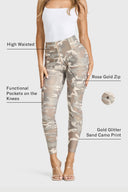 WRUP Cargo Fashion - High Waisted - Petite Length - Glitter Gold Camo