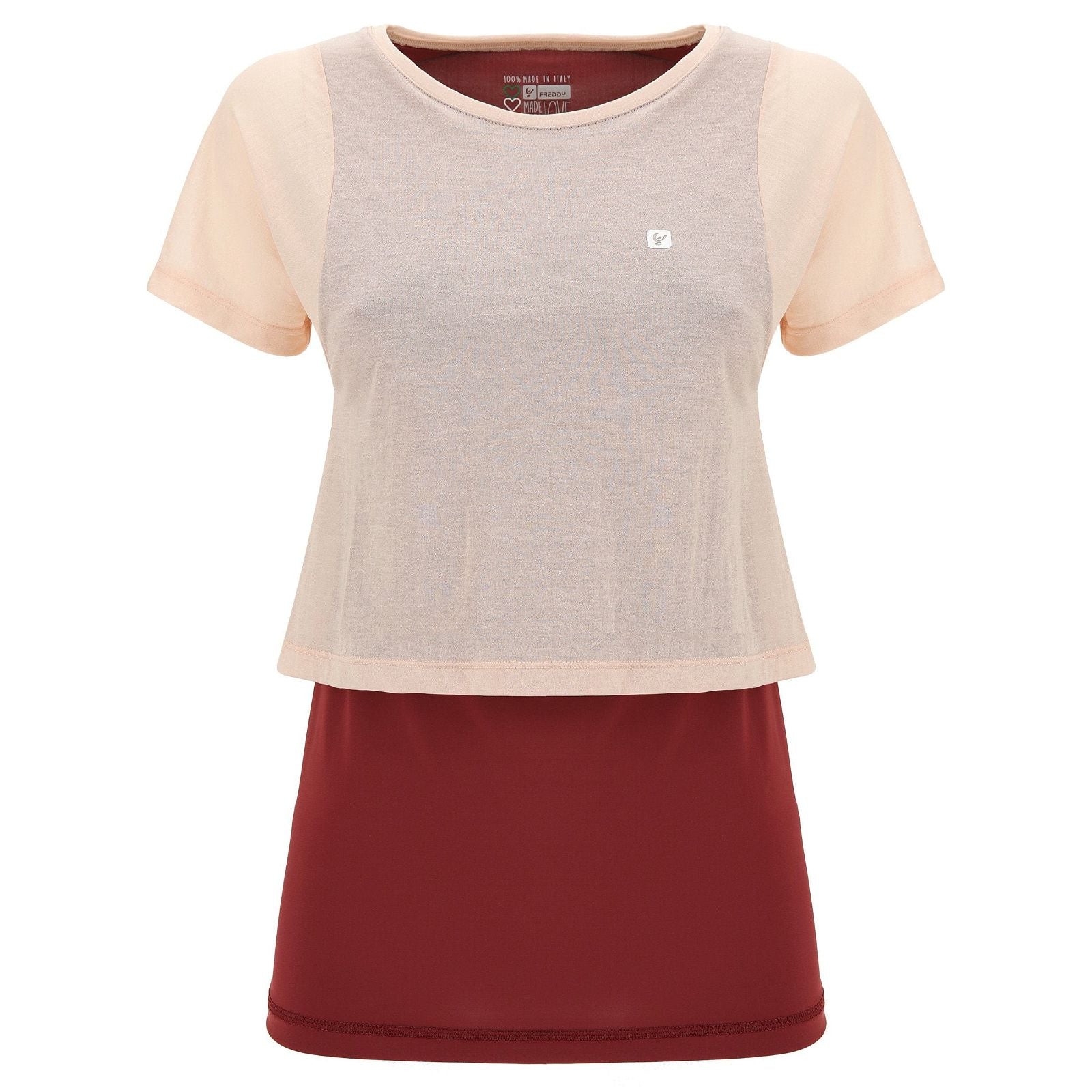 MII Yoga T-shirt - Burgundy + Pink 1