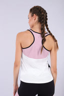 MII Racer Back Tank Top - White + Pink