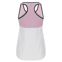 MII Racer Back Tank Top - White + Pink