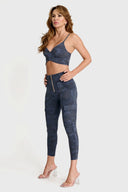 WRUP Cargo Fashion - High Waisted - Petite Length - Navy Blue Camo