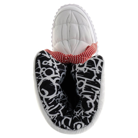 Puff Boots with Fleece Lining - White + Graffiti Lining 3